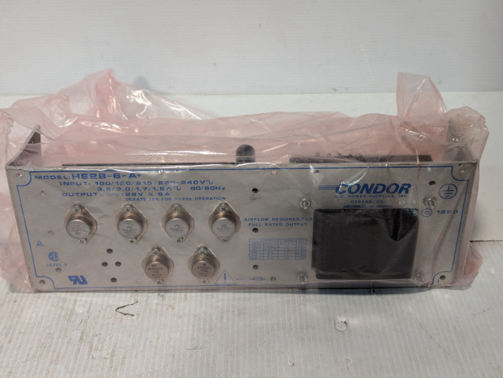 Condor HE28-6-A+ Linear/Switching Power Supply, 28V, 6A
