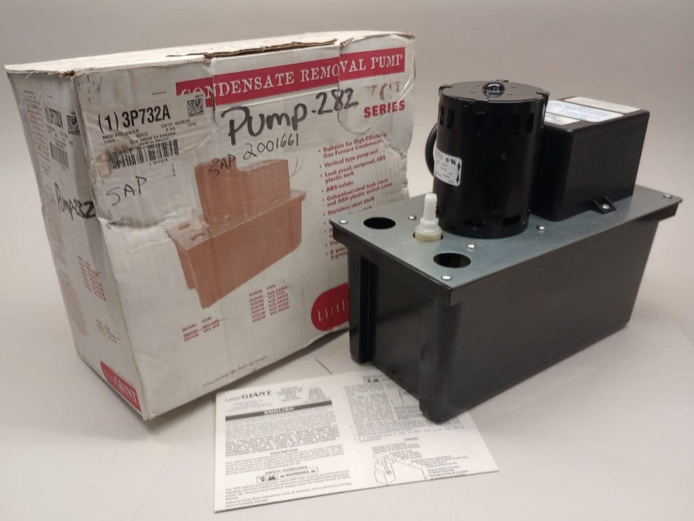 Little Giant 553915 Condensate Removal Pump 3P732A VCL-24ULS 115V 60hz 2.5A 1ph