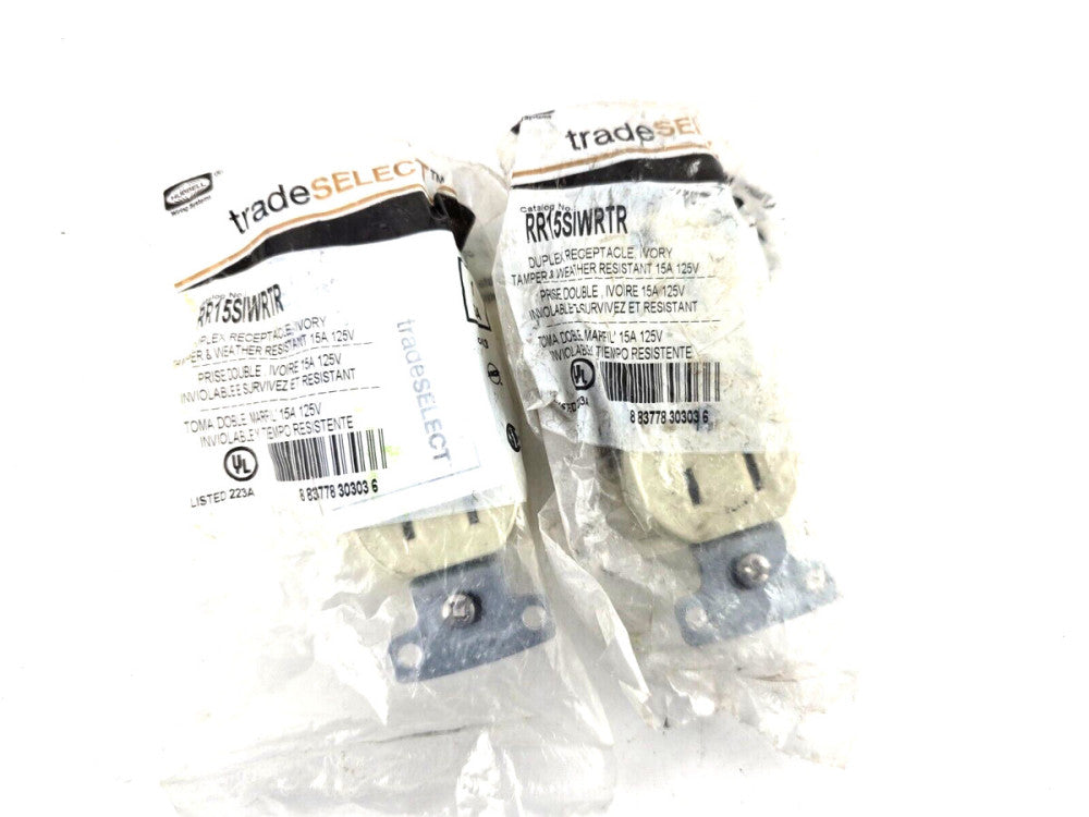 2ps HUBBELL 15 Amp Self Grounding and Tamper Proof Duplex Receptacle, Ivory