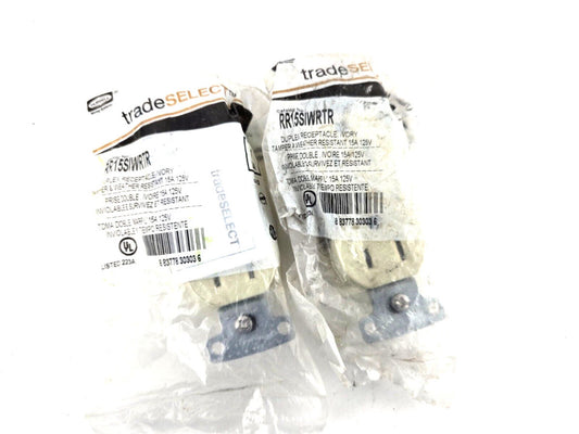 2ps HUBBELL 15 Amp Self Grounding and Tamper Proof Duplex Receptacle, Ivory