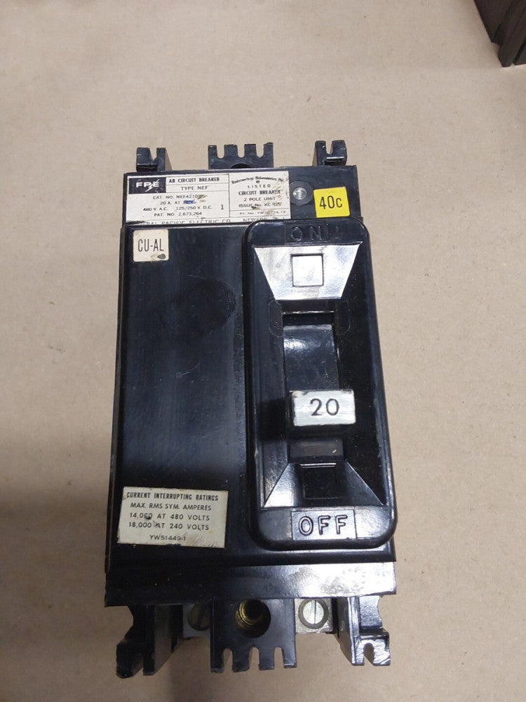 FPE NEF421020 20A 480VAC CIRCUIT BREAKER
