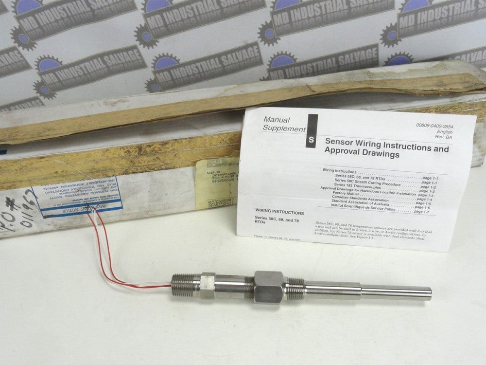 ROSEMOUNT 4 Wire Temperature Probe PART# 0068N21N00A045T20 (NEW in BOX)