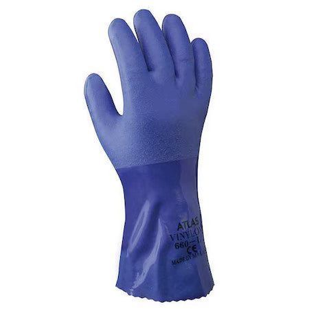 Showa 660Xxl-11 660 Chemical Resistant Gloves, Pvc, 12 In L, 16 Mil,