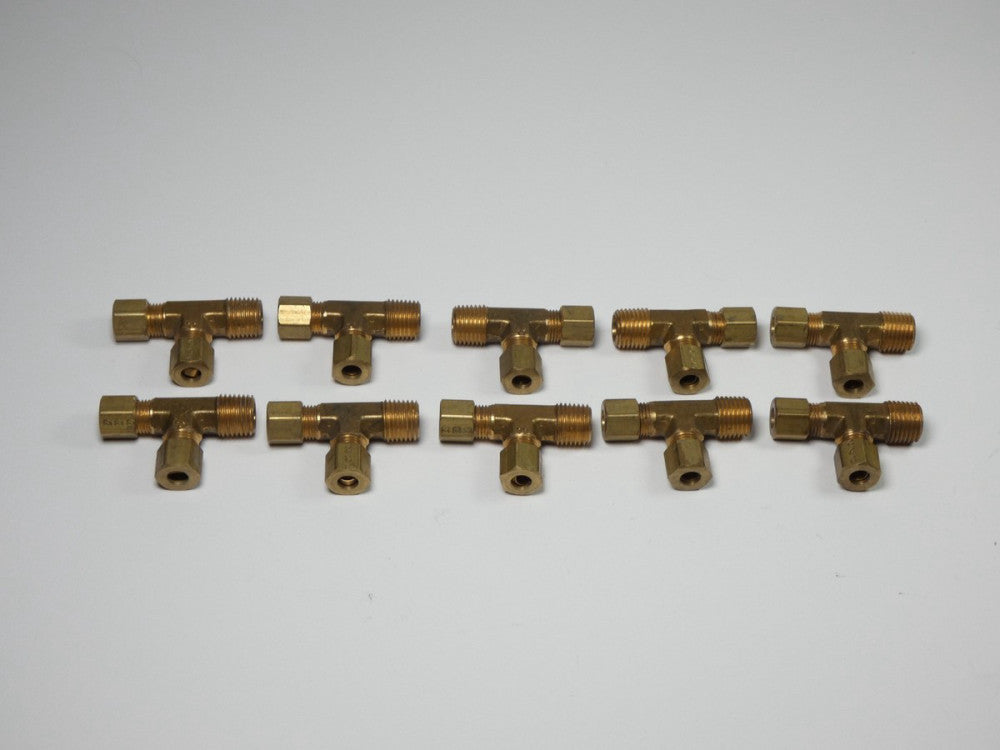 *Lot of 10* Parker 171C-4-4 Male Run Tee Compression Fitting 1/4″ Tube x 1/4"...