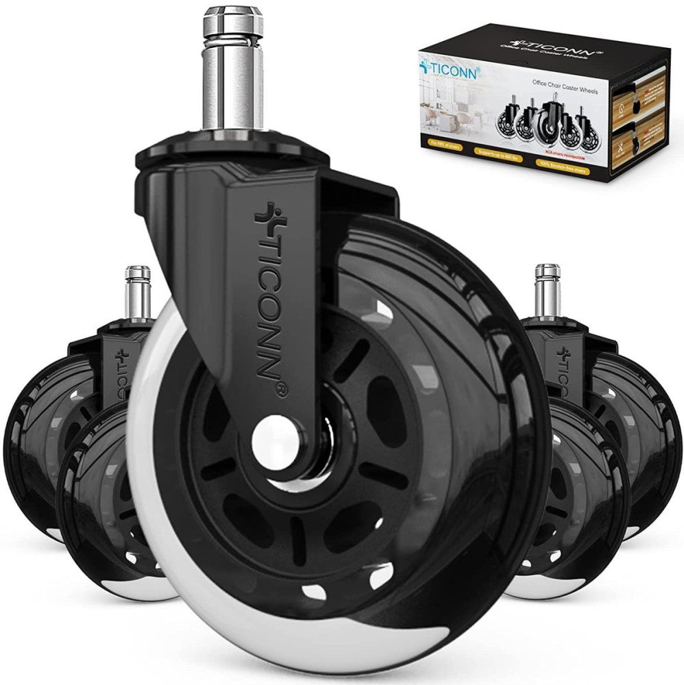 Office Chair Caster Wheels Set of 5 Universal Non-Marring Transparent