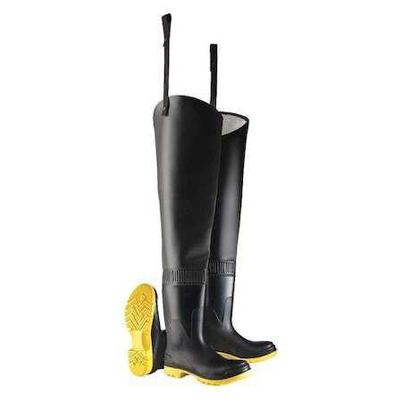 Dunlop 8685600 Men's Hip Wader, 13 Steel Toe, Black