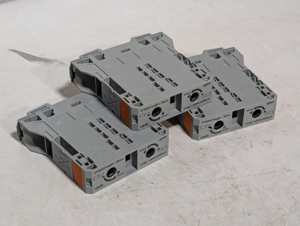 Lot of 3 Wago 285-195 Terminal Block Connector 2 Position Feed Thru, 4/0-4 AWG