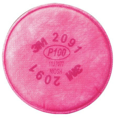 3M 2091 Filter, 3M 5000/Ff-400 Series, P100, Bayonet, Magenta, Pk2