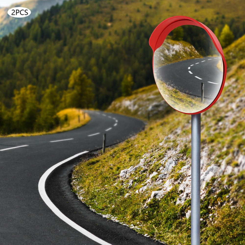 24"2pc Convex Traffic Mirror Wide Angle Garage Store Blind Spot Corner Security