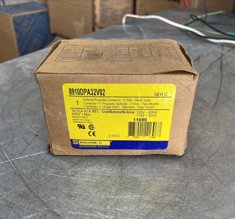 1- Square D 8910DPA32V02 Definite Purpose 30 Amp 2 Pole 5 HP @ 230VAC, 1PH ~ NEW