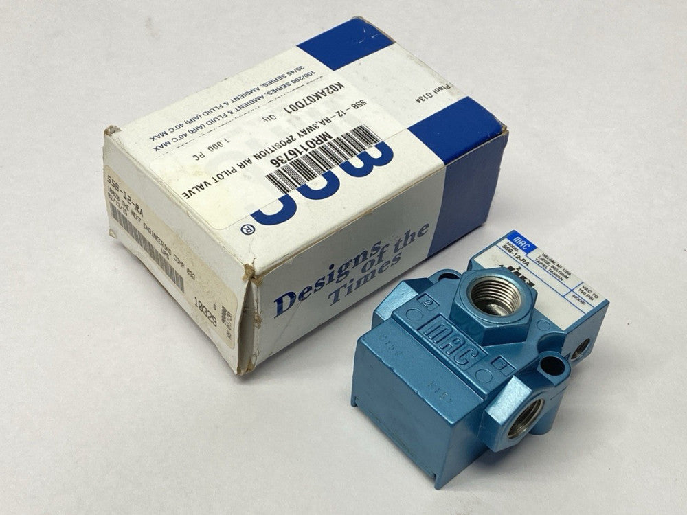 Mac Valves 55B-12-RA 3-Way Pneumatic Solenoid Valve