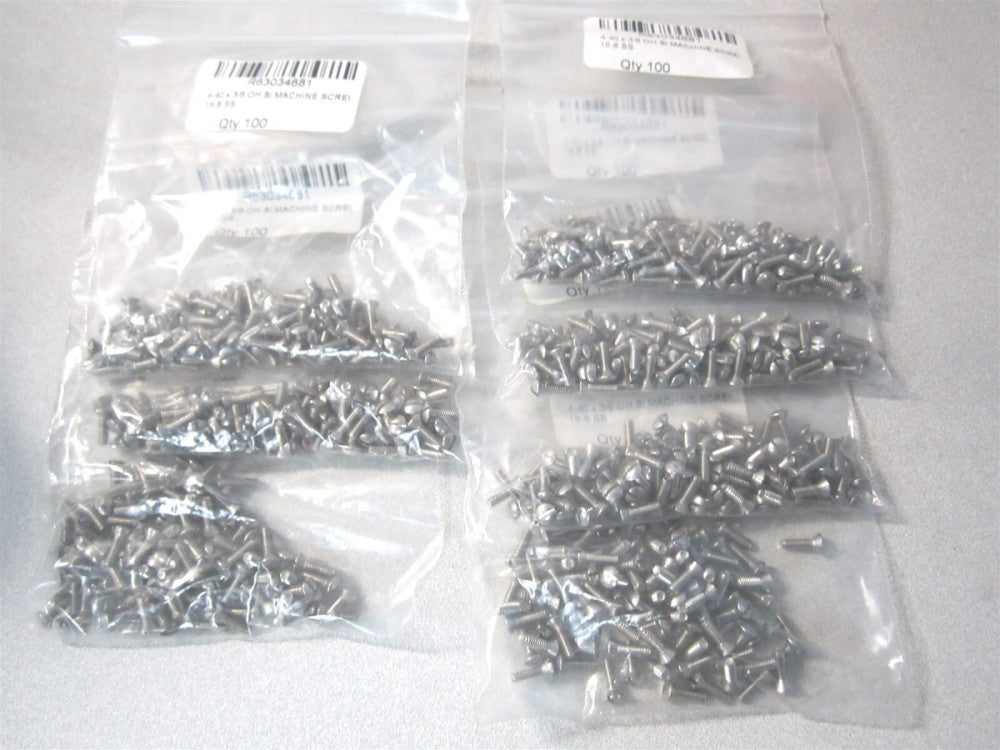 (R63034681) #4-40 x 3/8" OAL Oval Head, Slotted Machine Screw 100ct. - Qty 7
