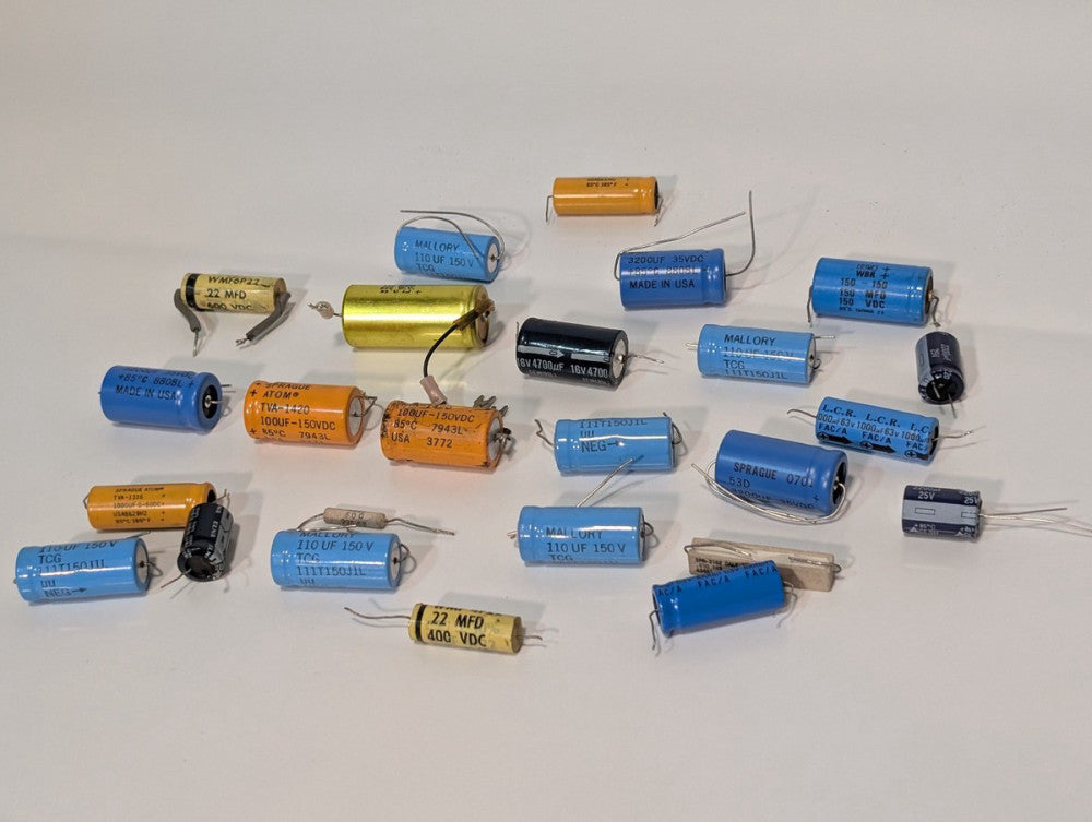Lot of 20+ Assorted Capacitors, Mallory, Sprague, L.C.R., More