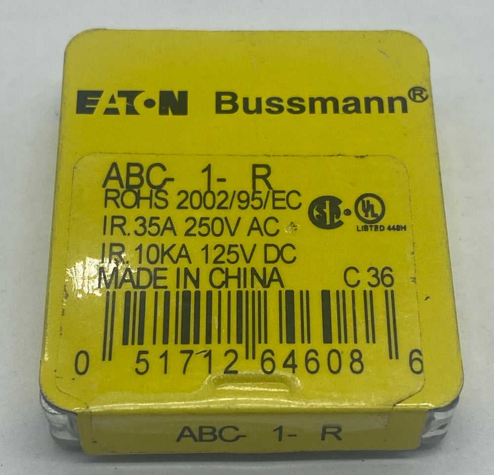 Bussmann ABC-1-R Ceramic Fuses, 250VAC 125VDC 1Amp Lot of 5