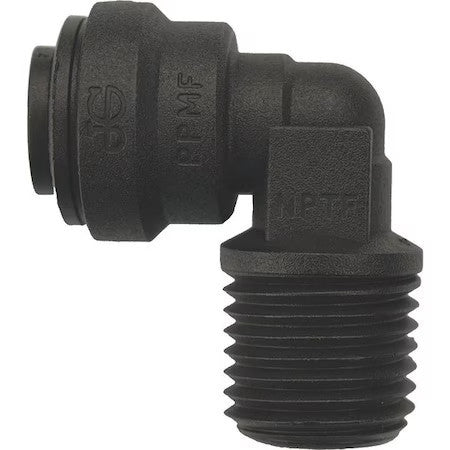 John Guest Pp480822e Push-Fit Elbow Fitting, 1/4 In Tube Size, Polypropylene,