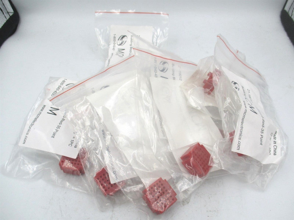 MCM (21-19012) Red 35 Point Building Breadboard Block - Lot of 10 