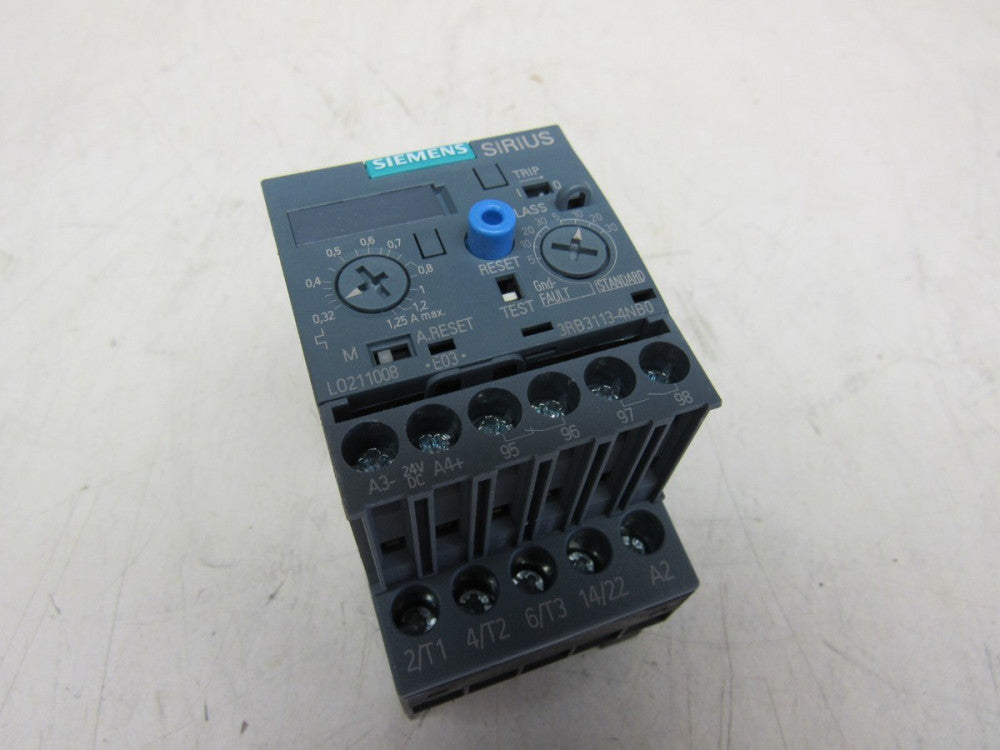 SIEMENS SIRIUS 3RB3113-4NB0 OVERLOAD RELAY 600V 0.32-1.25A XLNT USED TAKEOUT