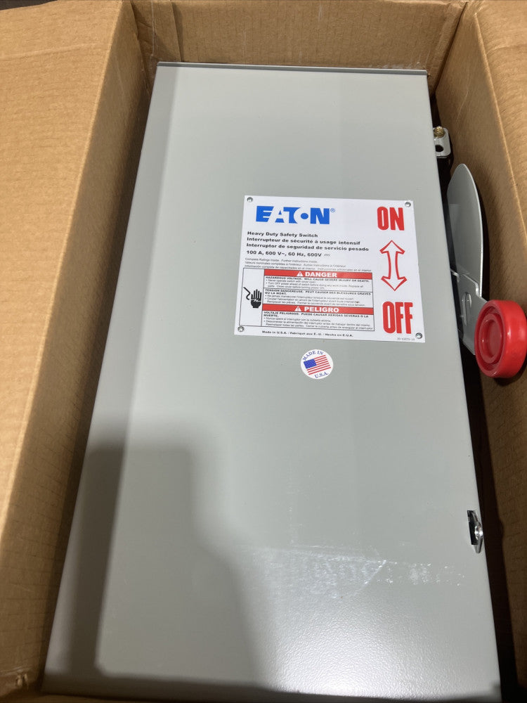 Eaton DH263URK Heavy Duty Safety Switch, 2P, 100A, 600V, Non-Fusible, NEMA 3R