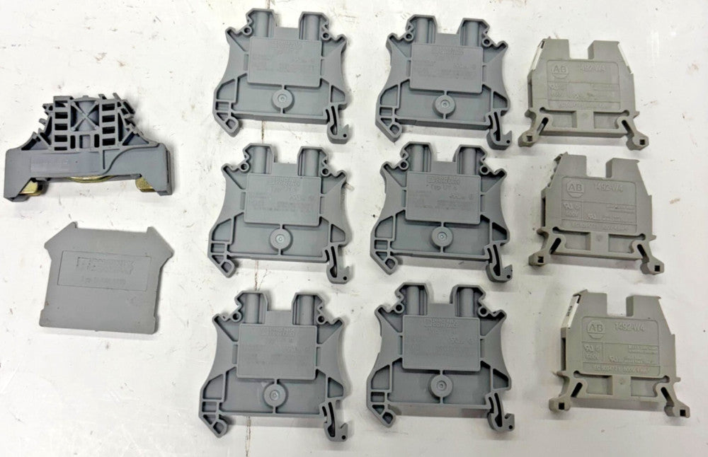 TERMINAL BLOCK ASSORTED LOT OF 10 ALLEN BRADLEY 1492-W4 PHOENIX CONTACT UT4