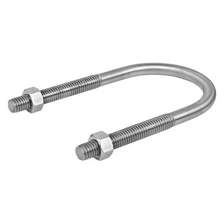 Calbrite S61200ub00 Round U-Bolt, 3/8"-16, 1 3/4 In W, 3 In H, Plain Stainless