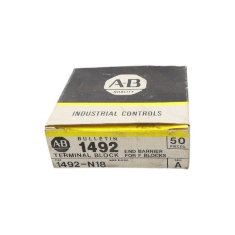 ALLEN BRADLEY 1492-N18 SER. A (PKG OF 50) (BK/YL) NSMP
