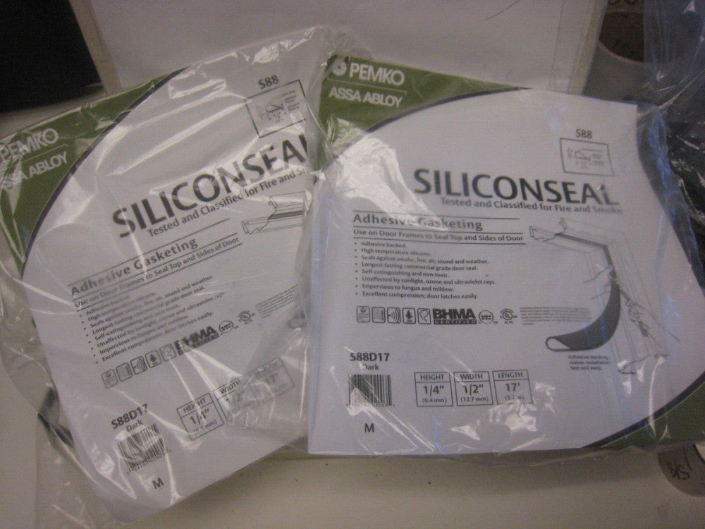 2 Pemko Siliconseal S88D17 17' length 1/4 H 1/2 W gasketing Needs added adhesive