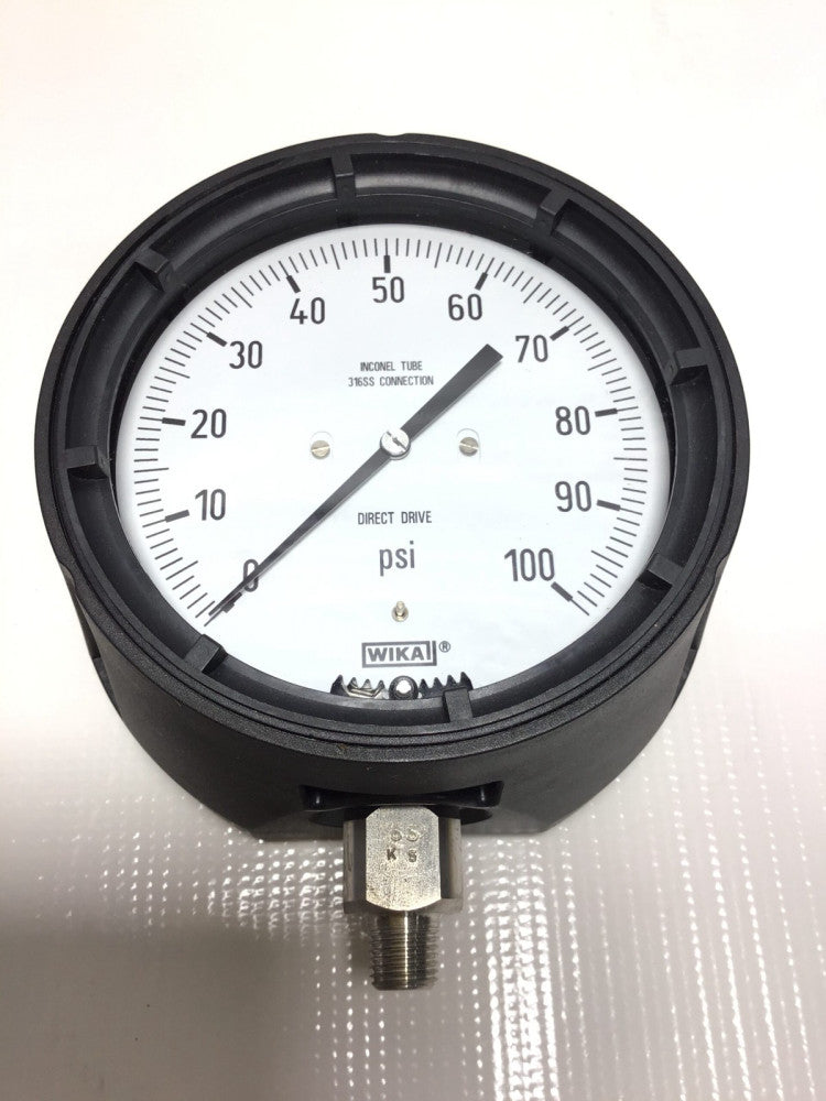 Wika 232.34DD - 50302591 Pressure Gauge 1/4" NPT LM 0-100PSI 316SS Connection