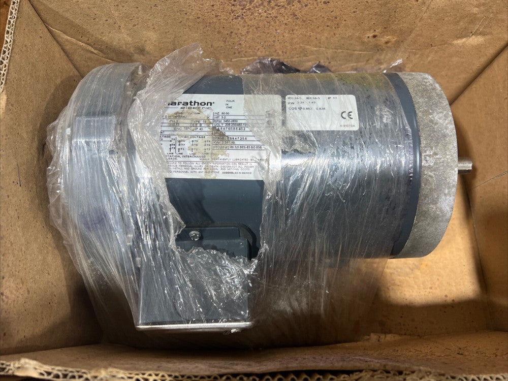 MARATHON MOTOR 3-2 HP 3ph 208-230-460-190/370 V  VD56T34F5306J Nos Surplus.