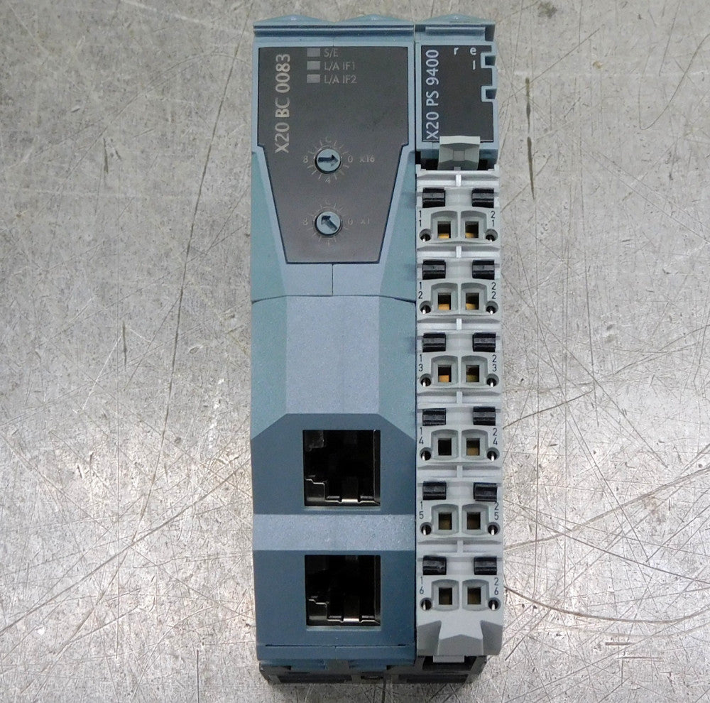 B & R X20BC0083 Ethernet Powerlink Bus Controller Module w/ X20BB80 Base Module