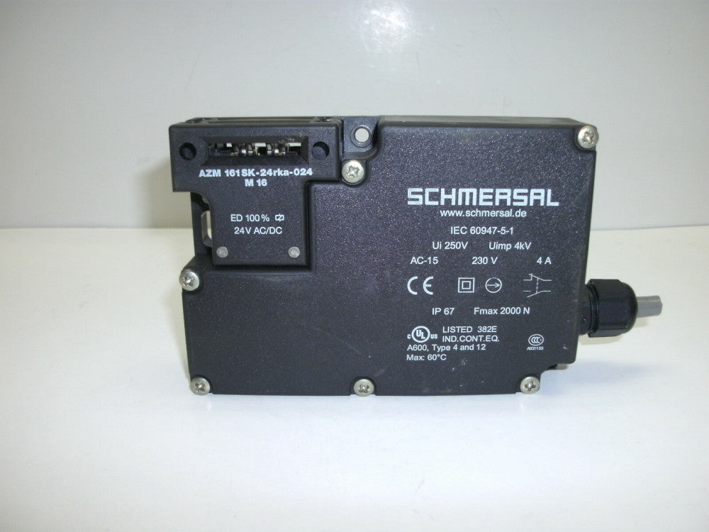 SCHMERSAL AZM 161SK-24rka-024 M16 SAFETY INTERLOCK SW 4A 24V AC/DC RT SIDE CONN
