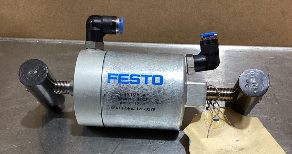 FESTO D-50-15-P-SA CYLINDER 554424 D5015PSA Cylinder Roller Washer Device