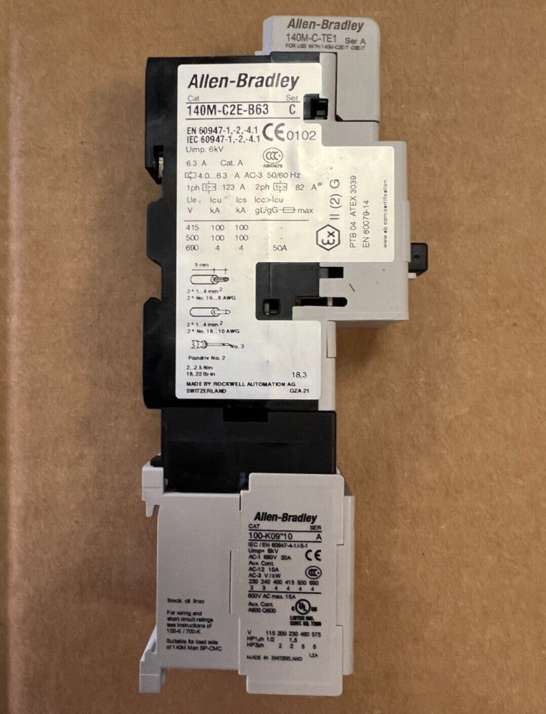 Allen Bradley, 140M-C2E-B63, Motor Protector W/ 100-K09*10 RELAY, MAKE OFFER!