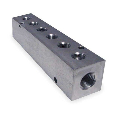 Pneumadyne M10-125-6-Ss Manifold,Stainless Steel,Npt,4-3/4 In. L