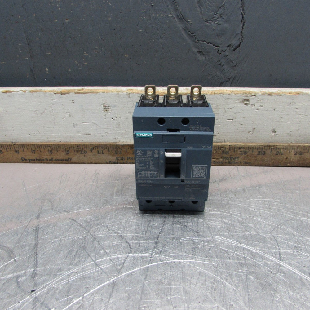 SIEMENS 3VA4160-5ED34-0AA0 , CIRCUIT BREAKER,  3P/60A /480V/35kA   MAKE OFFER!