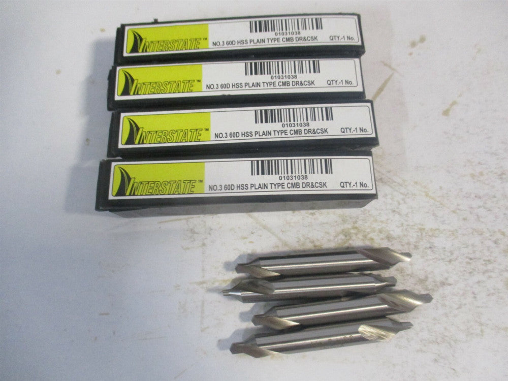 (156400003000000) #3 60° 1/4" x 7/64" x 2" HSS Combo Drill & Countersink - Qty 4
