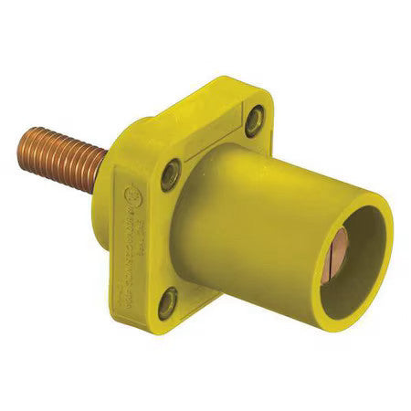 Hubbell Wiring Device-Kellems Hblmrsy Receptacle, 4-4/0, Male, Ylw, Threaded