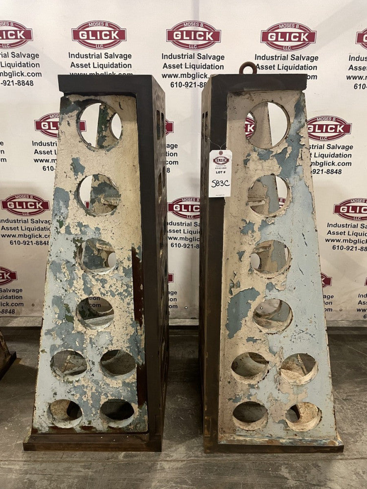 Pair of Large Machinist's Workholding Angle Blocks Fixture Set 24"x28"x60"