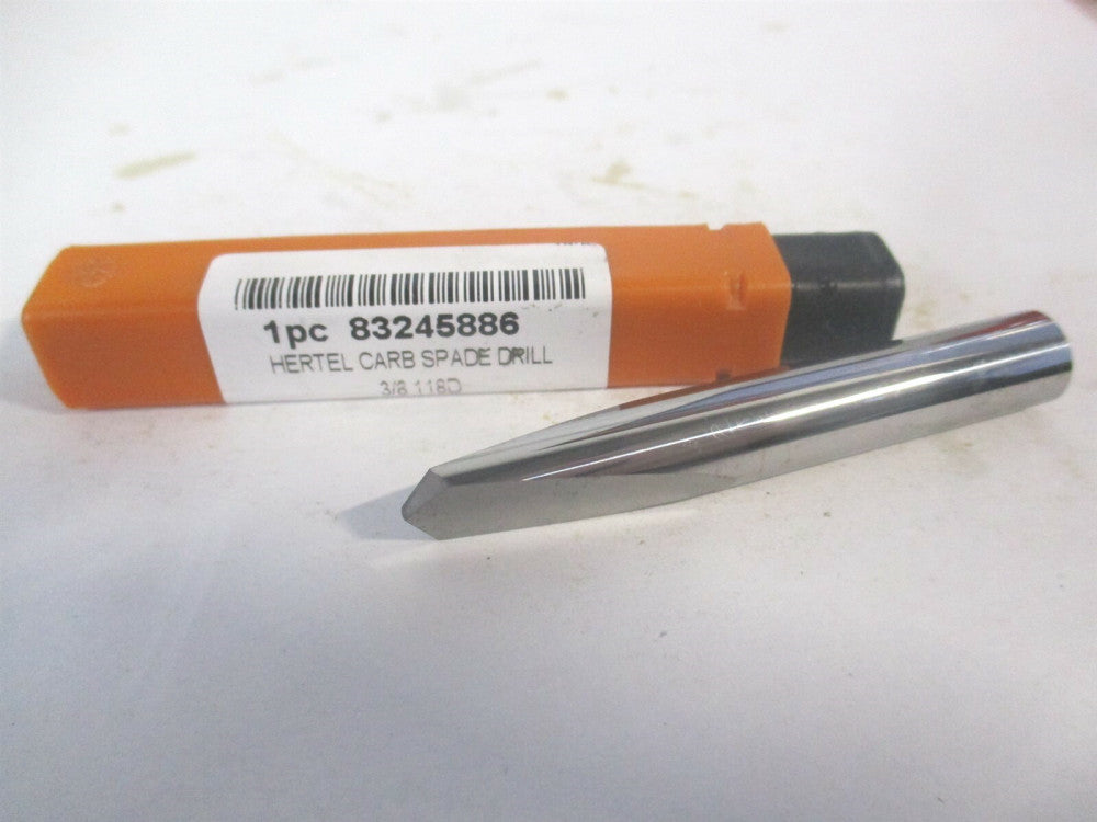 (83245886) 3/8" x 1-1/8" x 2-1/2" OAL 118° Solid Carbide RH Spade Drill Bit 