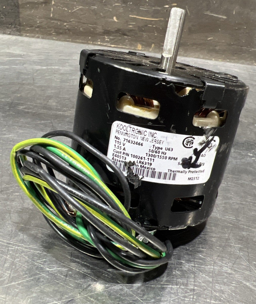 KOOLTRONIC Motor No 71632466 115v 1.55a 50/60hz 1300/1550 rpm type U63 E40513