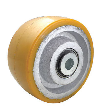 Zoro Select P-Uy-080X030/075K Caster Wheel,2500 Lb. Load,Yellow Wheel