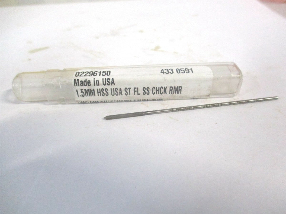 (433-0.0591) 1/2" x 2-1/2" OAL HSS 4-Flute Straight Chucking Reamer 