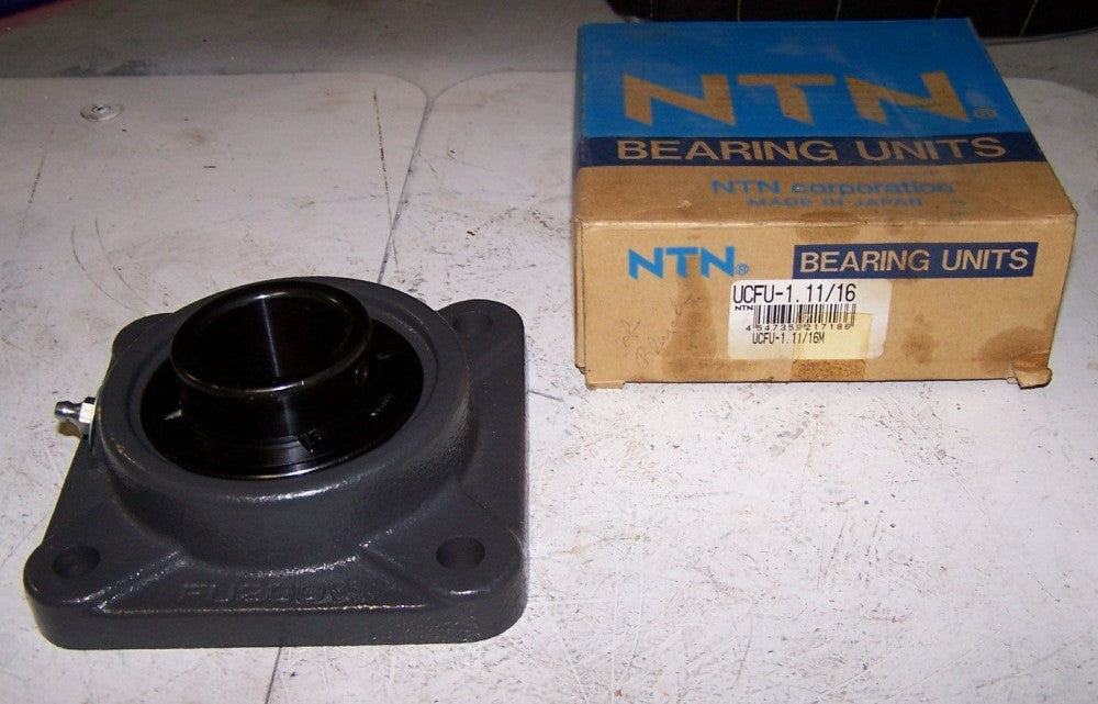 NEW NTN UCFU-1.11/16 MOUNTED BALL BEARING 4 BOLT FLANGE 1-11/16" BORE