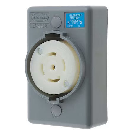 Hubbell Wiring Device-Kellems Hbl2810sr Locking Receptacle, L21-30R, 30 A,