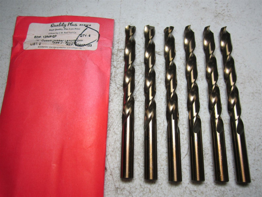 Quality Plus (12548) Type J Bronze Size X Cobalt Jobber Length - Pack of 6