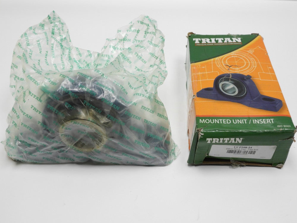 Tritan UCP208-24 Pillow Block Bearing, Ball, 1-1/2" Bore