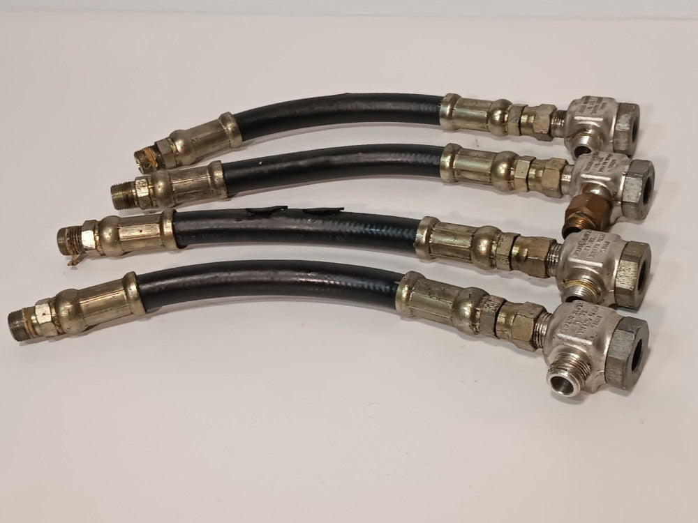 Lot of 4 Wichita Clutch Pneumatic Hose Assemblies with 90 Degree Elbow Blocks