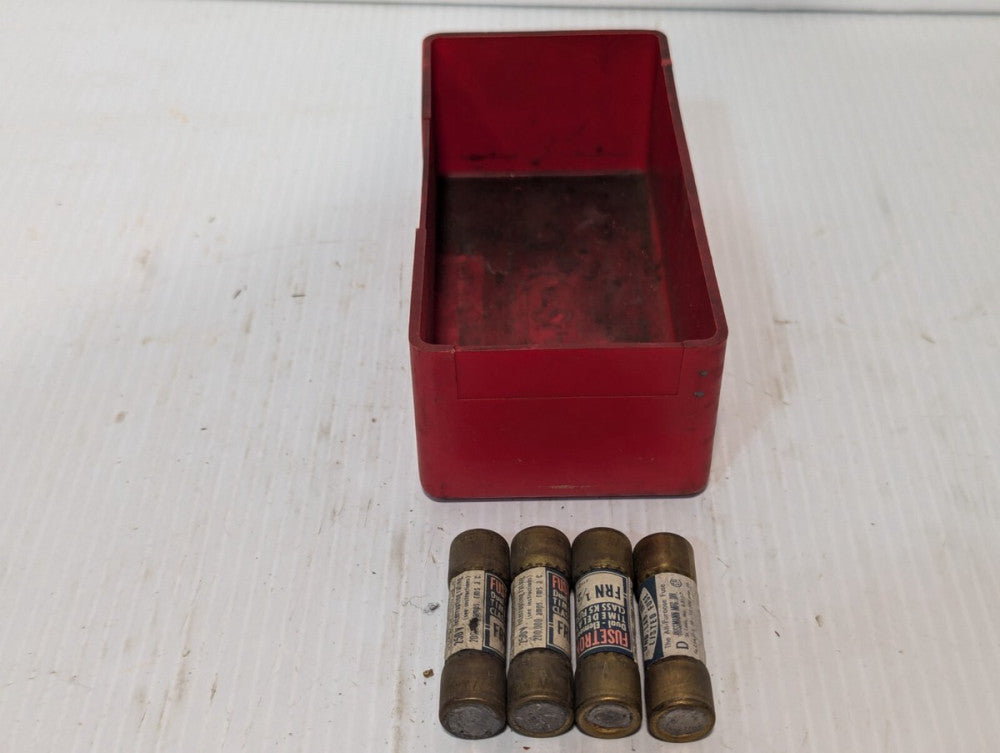 Lot of 4 Bussmann FRN 1/2 Fusetron Dual Element Time Delay Fuses, Class K5