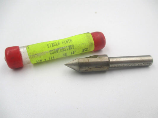 3/8" x 1/4" OAL High Speed Steel Single Flute Countersink 