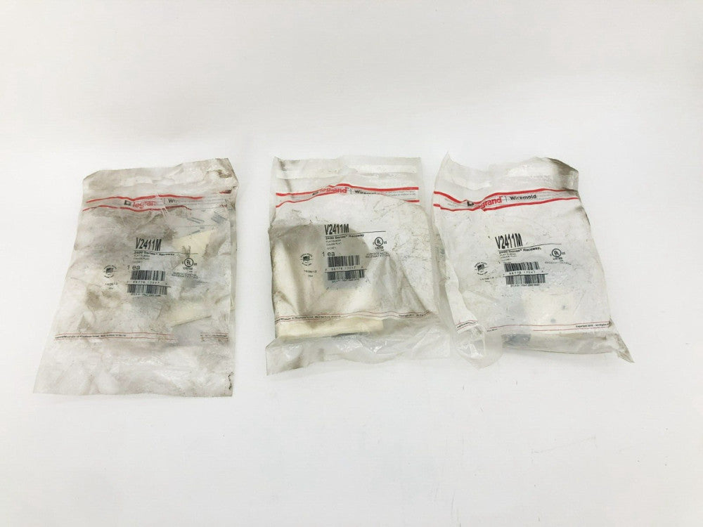 Lot of 3 New Legrand Wiremold V2411M Flat Elbow Fittings 2400 Series