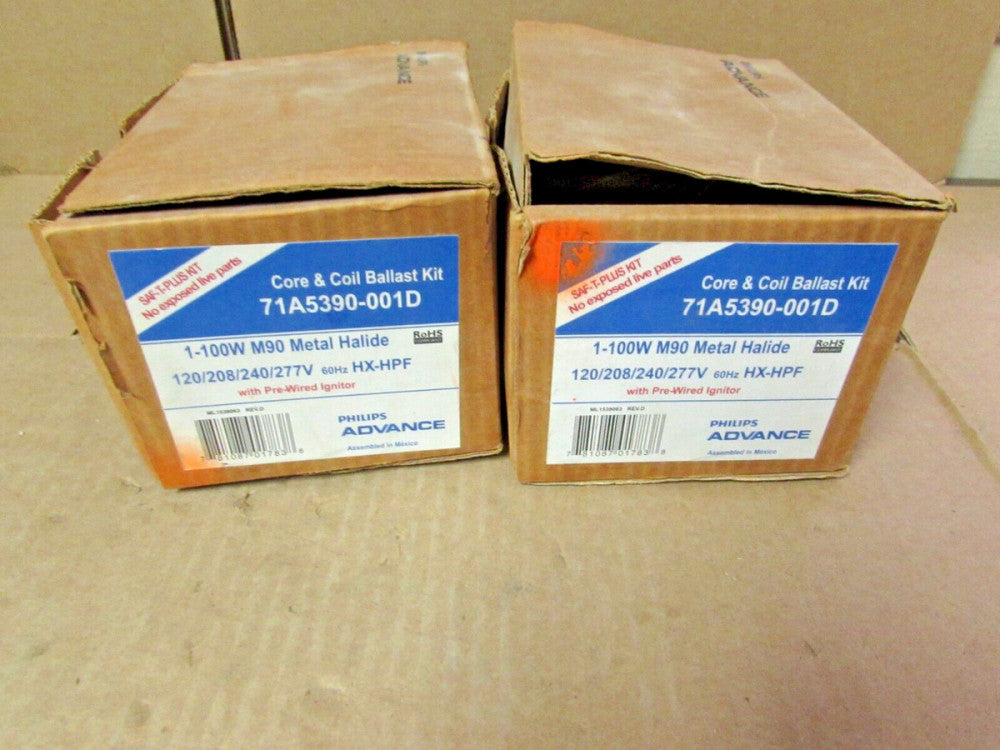 1- LOT OF 2QTY-PHILIPS ADVANCE, 71A5390-001D, CORE & COIL BALLAST KIT, NIB! M/O!